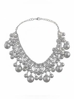 VINTAGE Silver (Tone) Two Strand “Belly Dancer” Tribal  Style Design Necklace